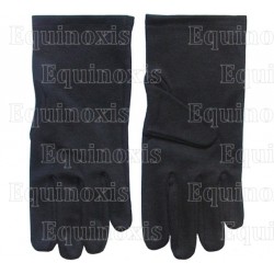 Gants maçonniques noirs pur coton – Misura 7 ½