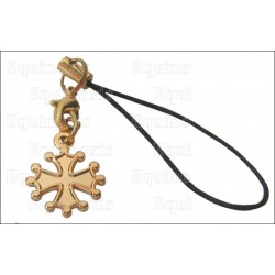 Laccetto per cellulare occitano – Croce occitana – Metallo dorato