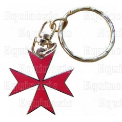 Portachiavi croce – Croce di Malta smaltata rossa