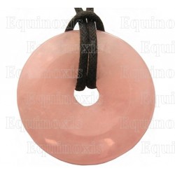 Ciondolo con gemma – Donut – Quarzo rosa