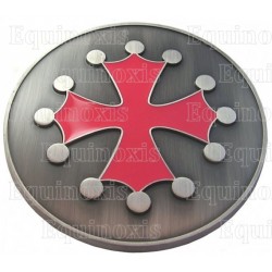 Fermacarte occitano – Croce occitana 3D – Metallo argentato