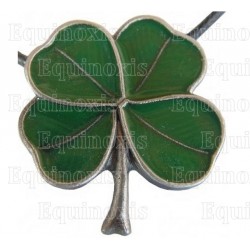 Ciondolo celtico – Quadrifoglio smaltato verde – Argento
