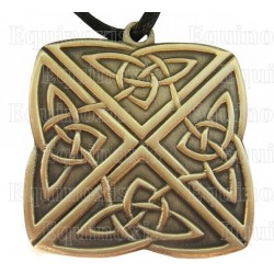 Ciondolo celtico – Nodo delle 4 direzioni – Quadrato – Bronzo satinato