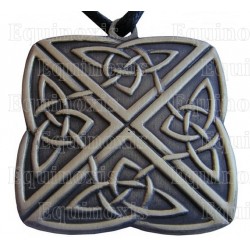 Ciondolo celtico – Nodo delle 4 direzioni – Quadrato – Metallo argentato