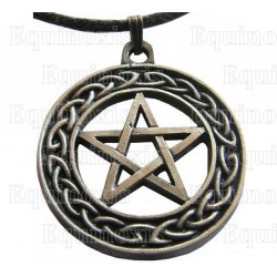 Ciondolo celtico – Pentagramma con nodo celtico – Metallo argentato