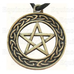 Ciondolo celtico – Pentagramma con nodo celtico – Bronzo satinato