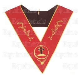Sautoir maçonnique moiré – REAA – 18ème degré – Très Sage Atarsatha (TSA) – Ourobouros et croix latine