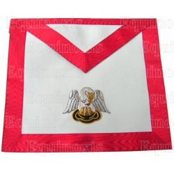 Grembiule massonico in pelle – RSAA – 18° grado – Cavaliere Rosa-Croce – Pellicano – Retro con croce greca